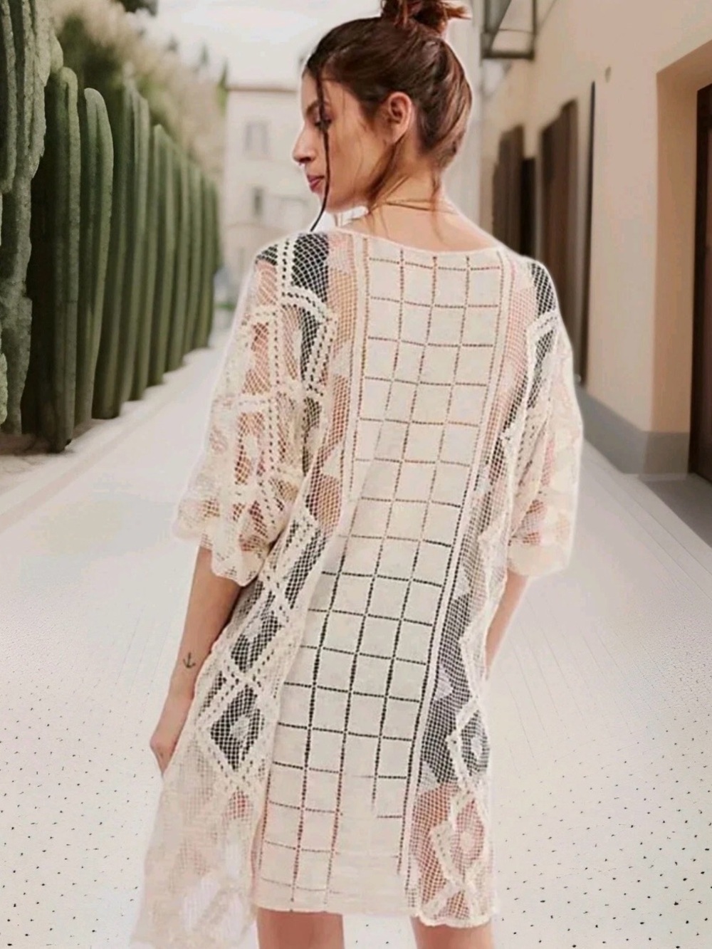 NWT Free People Sunshine Crochet Caftan OS - Picture 2 of 5